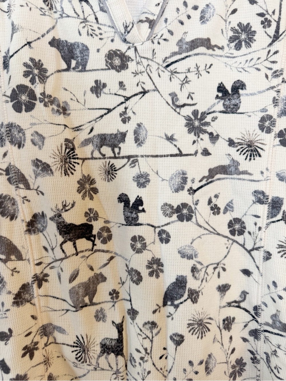 Anthropologie E by Eloise Floral Woodland Animal Thermal Pajama Set S / M - Picture 4 of 11